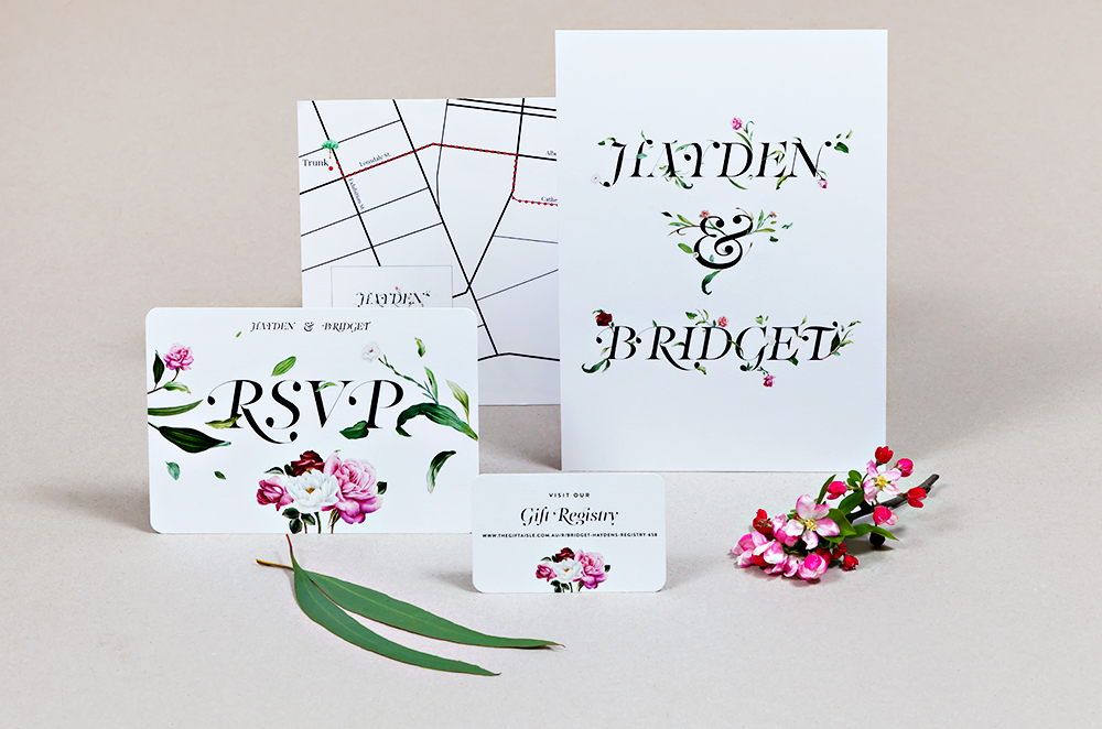 Wedding stationery set (1 x A5 & 4 x A6)